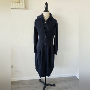 European Culture Design By David Peppicelli Dark Blue Hoodie Jacket Size S